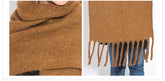 Chic Autumn/Winter Women's Tassel Shawl With Solid/Plaid Print